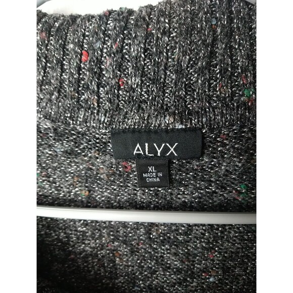 ALYX Woman XL Tunic Grey Knit Sweater Multicolor Cowl Neck LS Casual Workwear - Picture 3 of 9